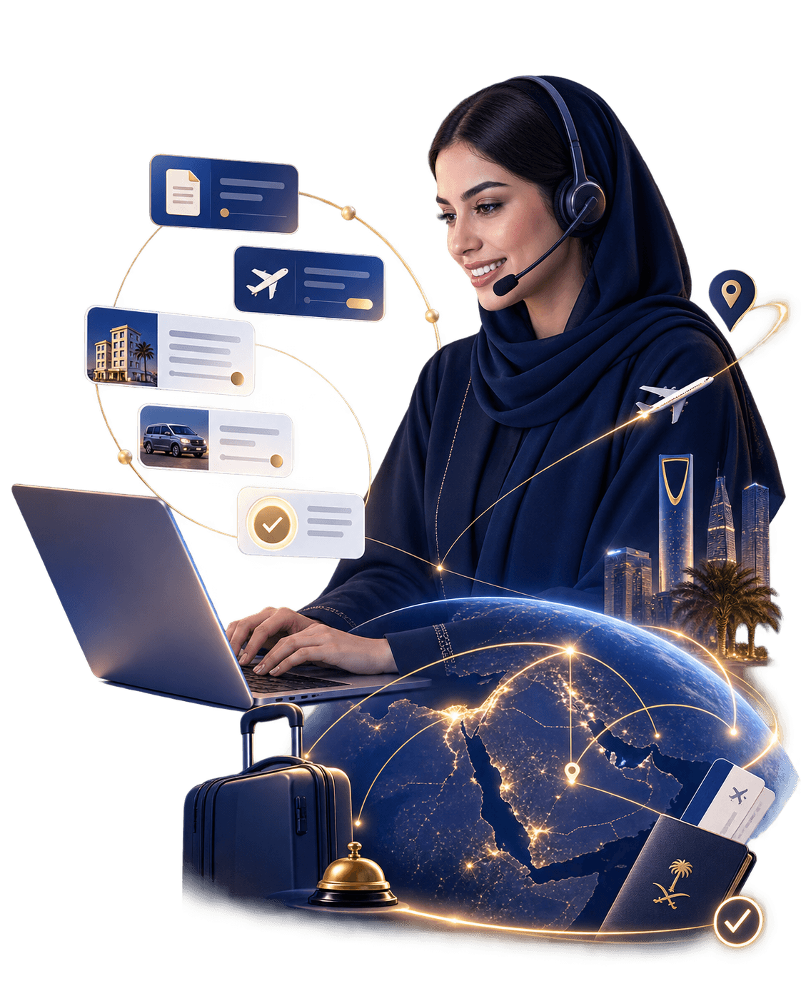 Travel professional handling booking operations