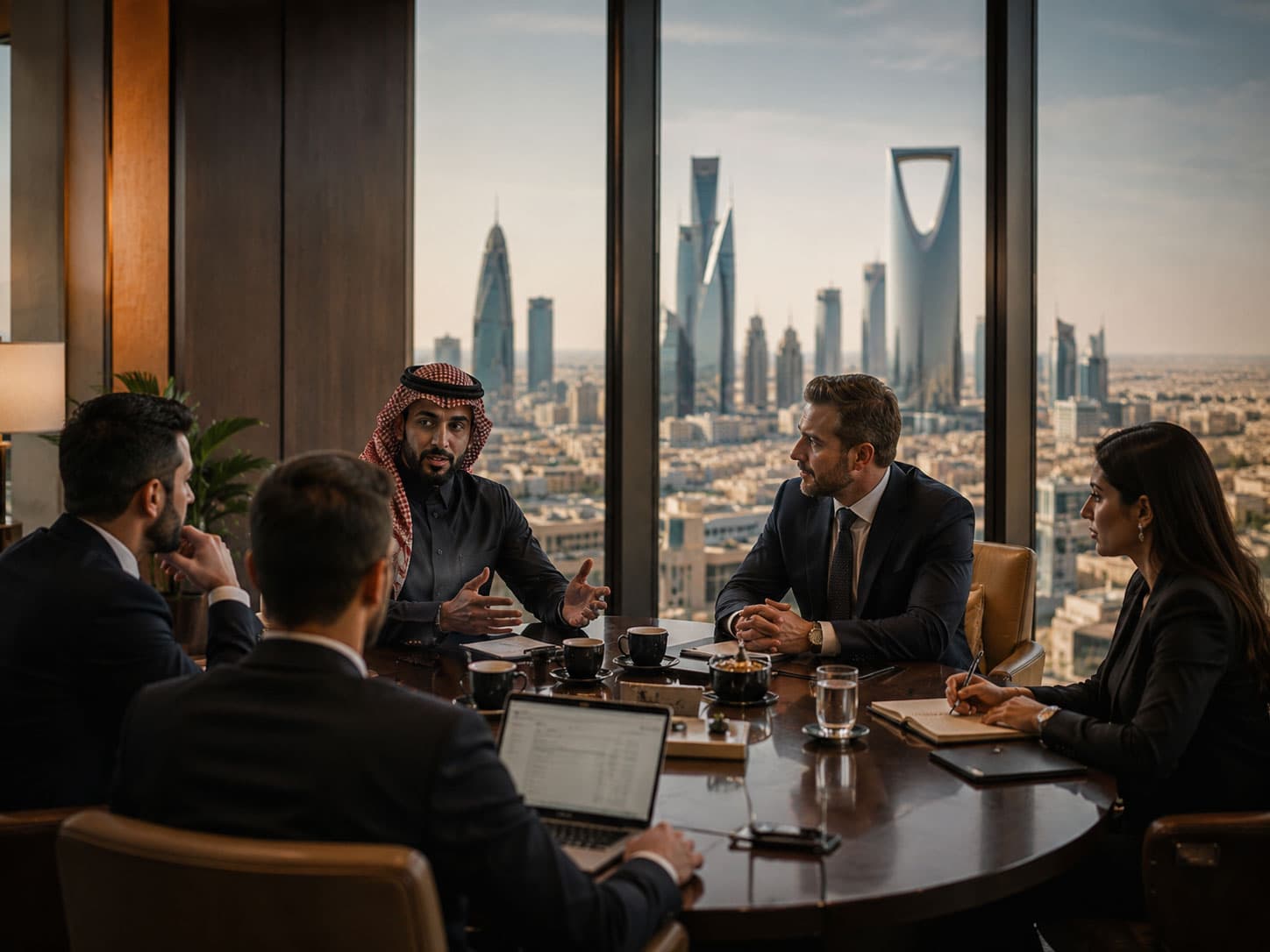 Business team discussing travel operations