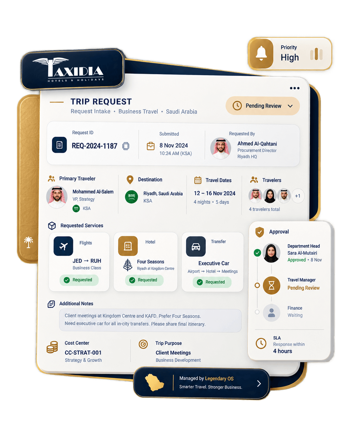 Taxidia trip request management